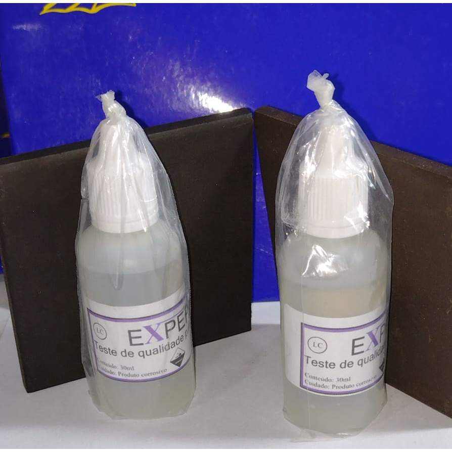 Teste 14 Kilates Testa joais como Corãdão, pulsiira 2 Vidros Teste 30 Ml + 2 Pedra 7.50 CM x 7.50 Cm