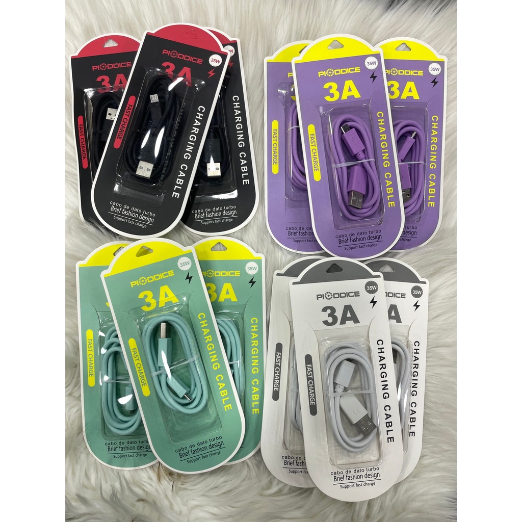Pacote com 06 ou 12 un cabo carregador turbo V8 colorido 25w Top Asia em Oferta na Shopee