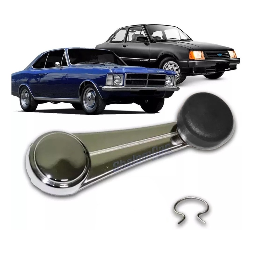 Manivela Vidro + Grampo Opala Caravan Chevette Marajo Preta