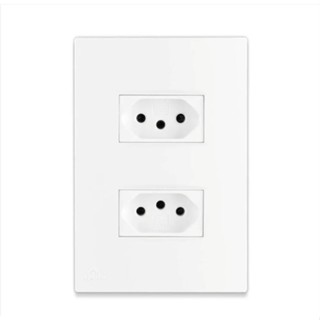 Tomadas Dupla Com Placa 2P 10A  110/220V Linha Lissê Apoio 4X2 em Oferta na Shopee