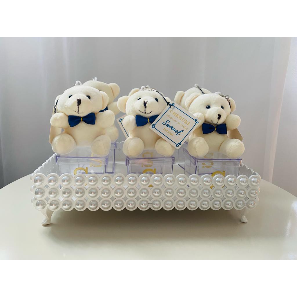 Bandeja para Quarto de Bebê porta Kit Higiene Retangular Em Mdf Espelhada Com Pérolas Vários Tamanhos