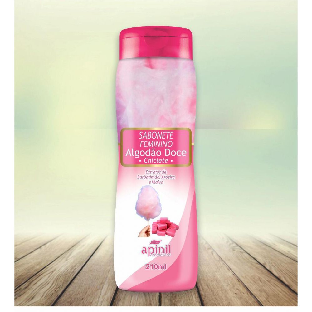 Sabonete Feminino líquido íntimo Algodão Doce com Chiclete 210ml