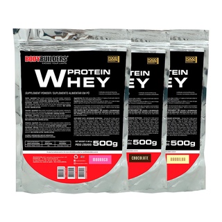 Kit 3x Whey Protein Concentrado em Blend Proteico Refil 500g - Bodybuilders