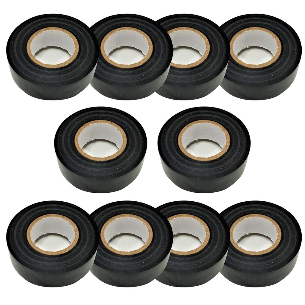 Kit Com 10 Fitas Isolantes Alta Temp 20m Antichama Alta Temperatura Alta Tensão 20m x 19mm Isolação Fios Cabos Elétrico