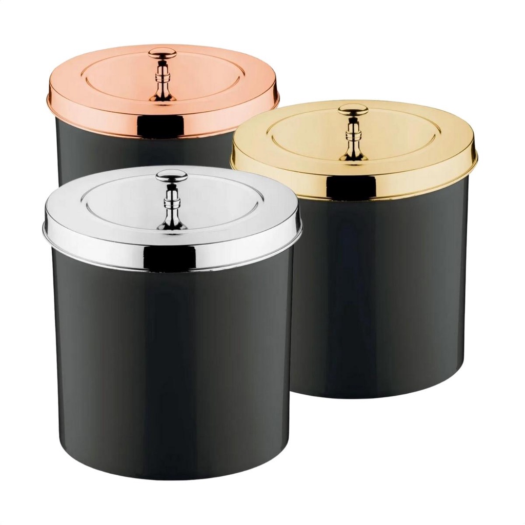 Lixeira Colore 5 Litros Preta com Tampa Colorida Resistente em Oferta na Shopee