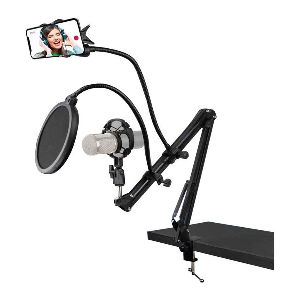 Kit Streaming Vivitar com Suporte de mesa para Microfone e Smartphone