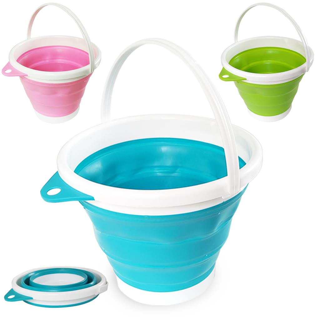Balde Dobravel Retratil 10 Litros Silicone Flexivel Com Alca - Home & Living