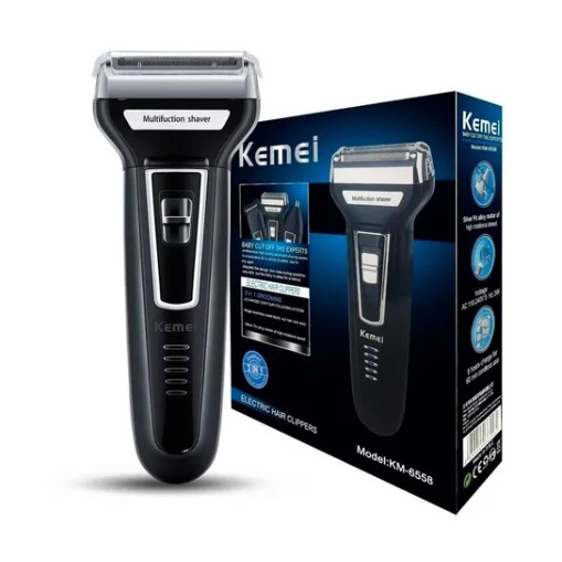 Maquina De Barbear Aparador Pelos Elétrico 3 Em 1 Kemei 6558