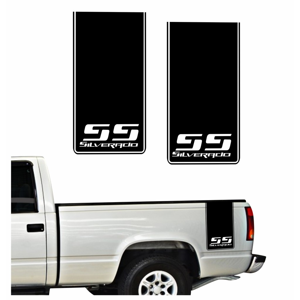 Par Adesivos Silverado D20 Ss Faixas Lateral Caçamba R642