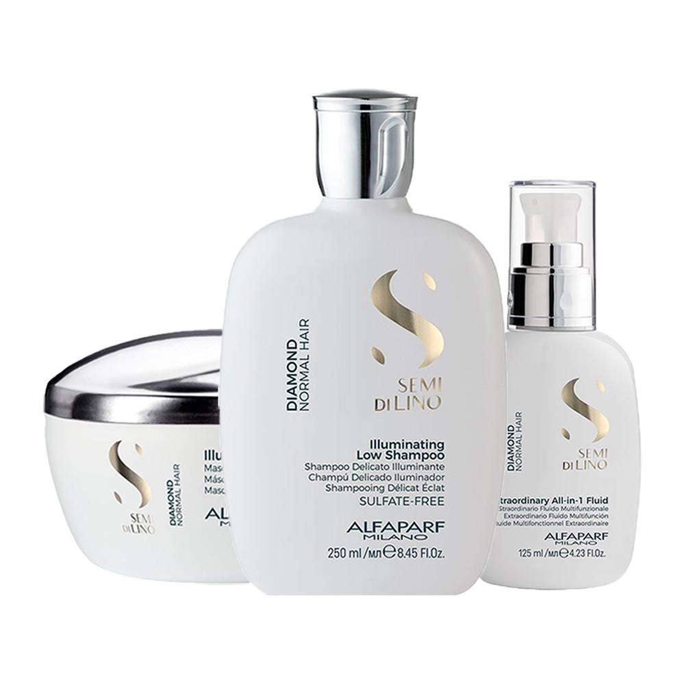 Kit Alfaparf SDL Diamond - Sh 250ml + Másc 200ml + Fin 125ml