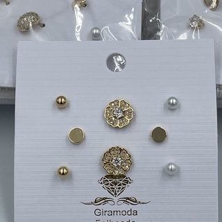 Kit brinco zirconia