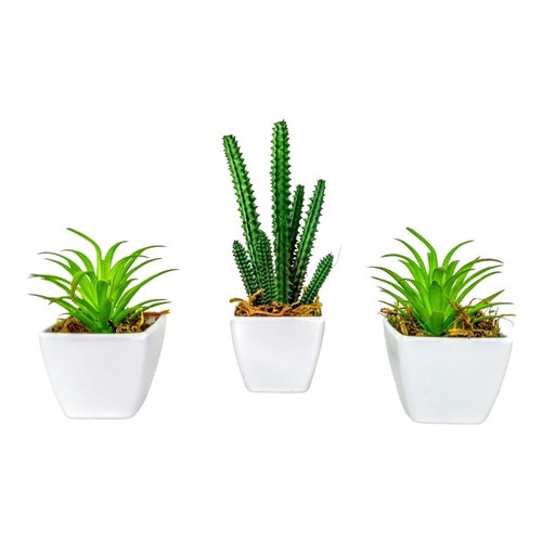KIT 3 Suculentas Artificiais COM Mini Vasinhos Vasos Plantinhas Kit Plantas  Verdes Cactos Trio Para Decoração de Banheiros | Shopee Brasil
