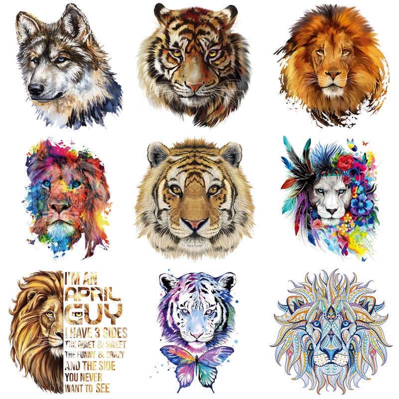Patch De Ferro Tigre Novos Adesivos De Jeans Laváveis Para Camisetas De Animais Transferência De Calor Roupas Impressão em Oferta na Shopee