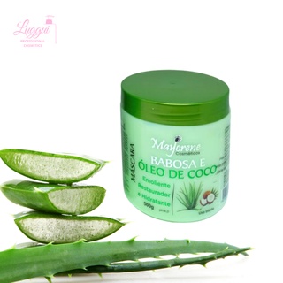 Máscara Babosa e Coco Hidratante e Nutritiva 500g Maycrene Cabelos Secos Combate Queda
