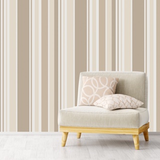 Papel de Parede Adesivo Listrado Bege Listras Lavável 019wap em Oferta na Shopee