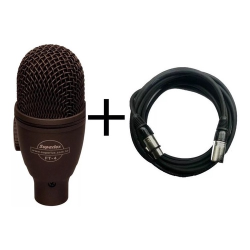 Microfone Superlux Ft4 Dinâmico P/ Percurssão + Cabo 5mt