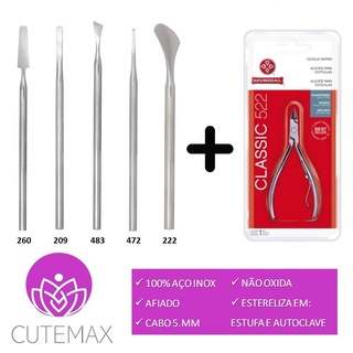 Kit C/ 01 Alicate Mod. 522 Mundial + 05 Bisturis Cutemax Podólogo Manicure