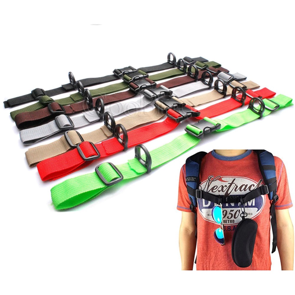 Alça Peito Mochila Bolsa Peitoral Carga Camping Acampamento Trekking Viagem Suporte 30mm Regulável