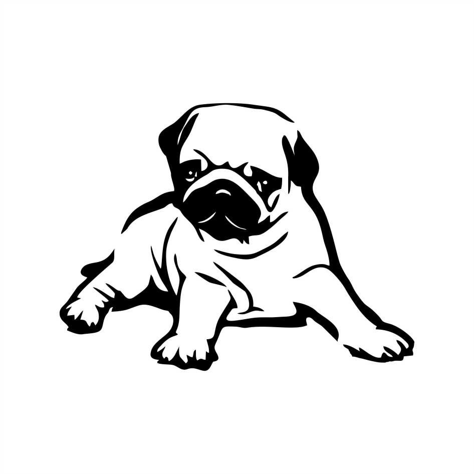 Adesivo Pet Cachorro Pug 10x12cm Carro Moto