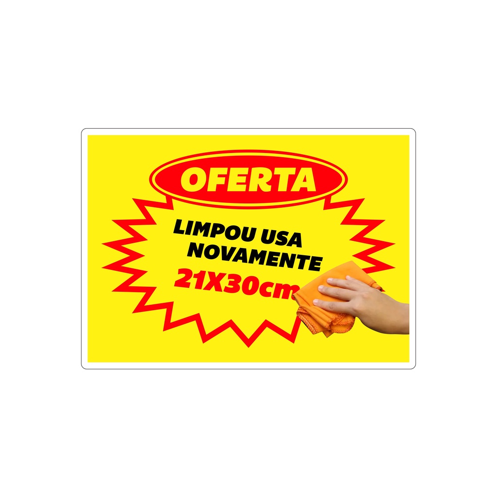 CARTAZ SPLASH Oferta - 30x21cm - REUTILIZÁVEL - Apaga e usa novamente
