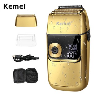 Kemei 2028 Homens Ferramenta De Acabamento Barba Trimmer Barbeador Elétrico Da Folha De Barbeiro Reciprocting Navalha Impermeável Shave Cabeça Careca