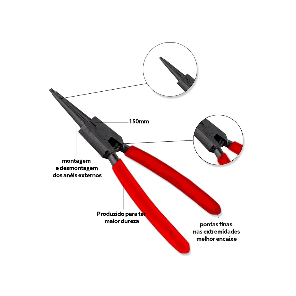 Alicate Para Anéis Bico Reto 150mm - Mtx em Oferta na Shopee