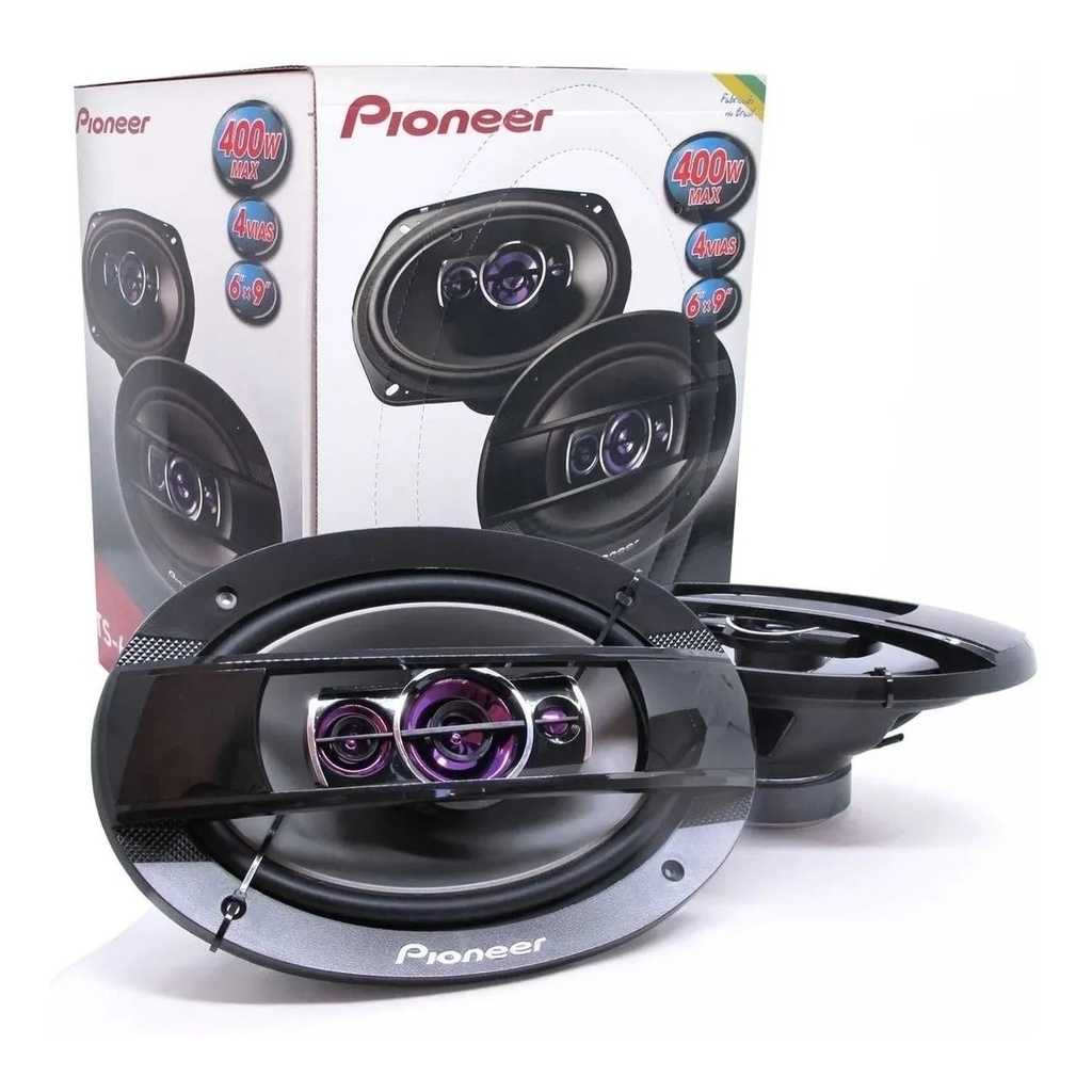 Par de Alto Falantes Pioneer 6x9 200RMS 4 Ohms Quadriaxial TS-6960BR em Oferta na Shopee