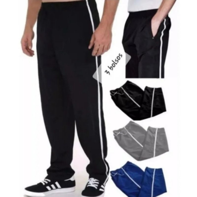 Calça Esportiva Adulto,3 Bolsos ,vivo Lateral