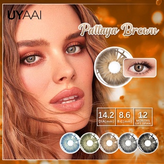 UYAAI Nova Chegada Exclusivo Pattaya Marrom Cor Lentes De Contato Suave Lente Para Olhos Escuro 14.5 Milímetros