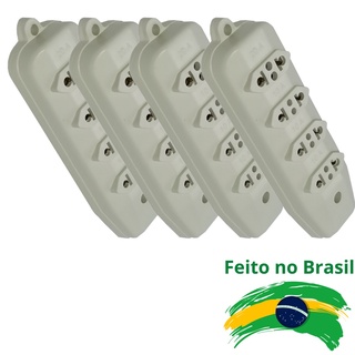 Kit 4 Tomada Barra Quadrupla 10/20A Para Extensão Elétrica