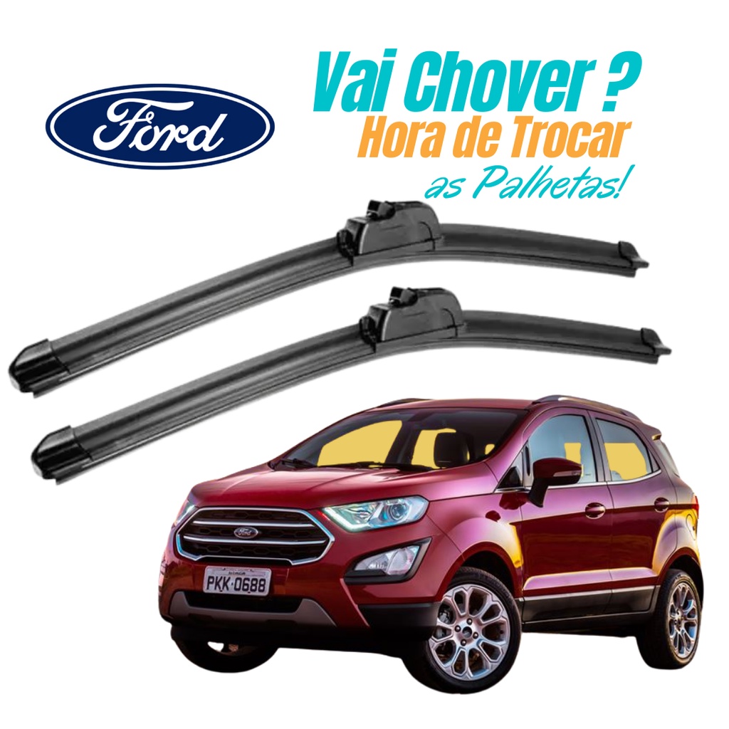 Par de Palhetas para Limpador de Parabrisa Dianteiro Ecosport 2017 2018 2019 2020 2021 2022 em Oferta na Shopee
