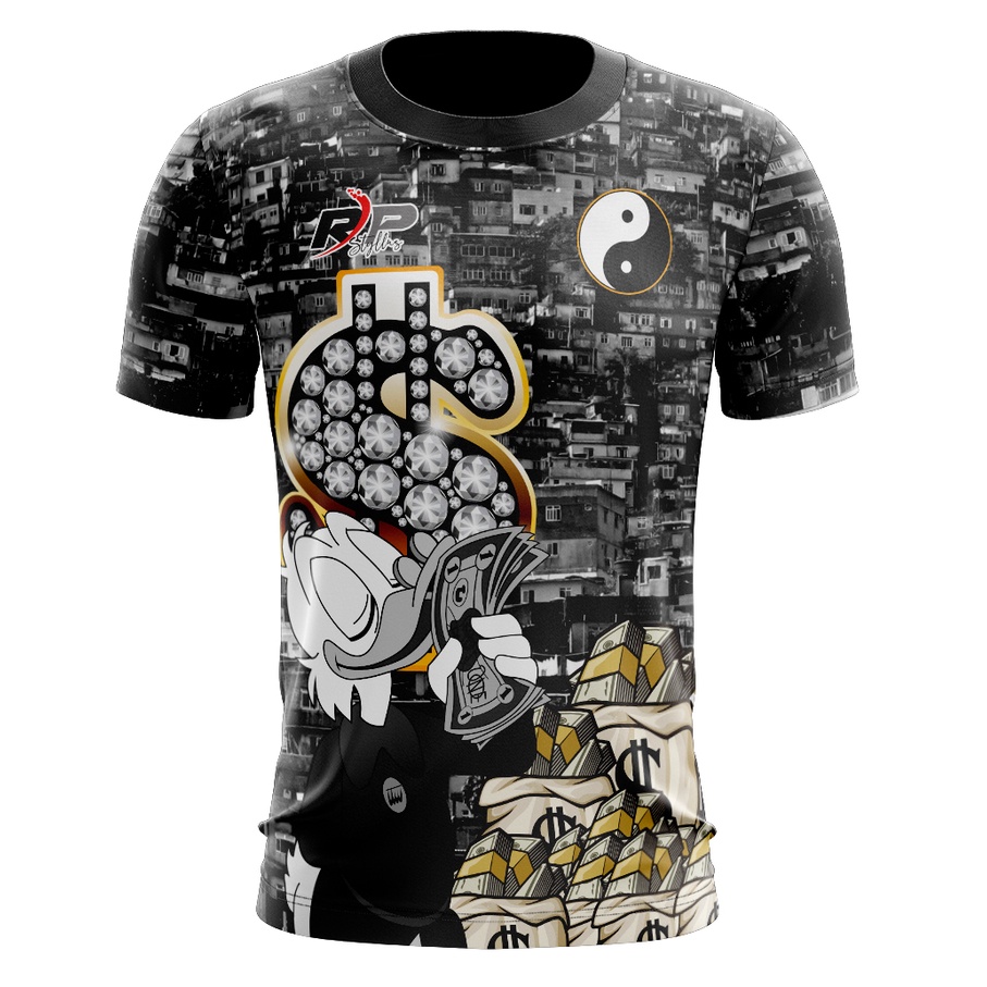 Camisa Masculino Tio patinhas Milionário e irmão metralha timão gola Careca