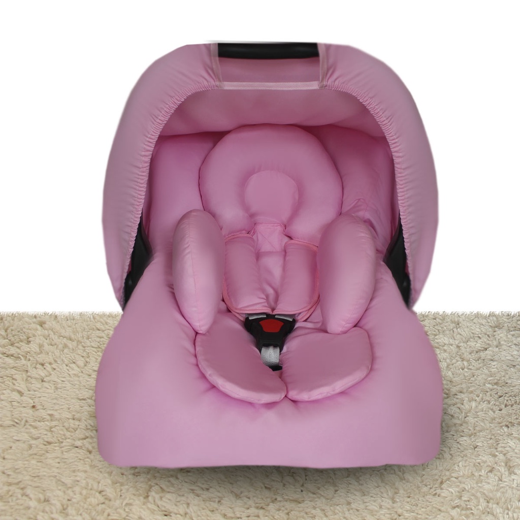 Capa Para Bebe Conforto+Protetor De Cinto+ Capota Protetora+Apoio De Corpo Menina Rosa