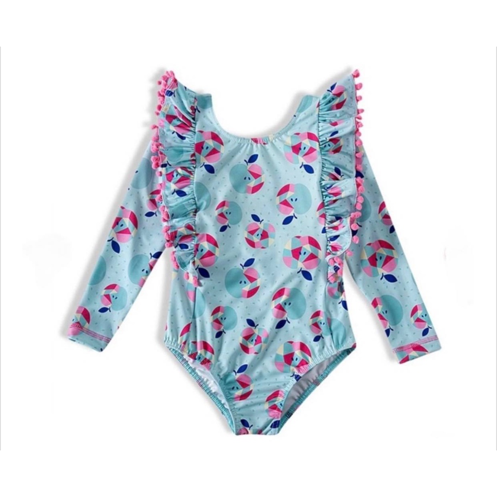 Maiô Body Manga Longa Uv50+ Roupa De Praia Infantil Tip Top