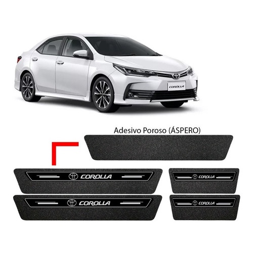 Kit 8 Peças Soleira Protetor Porta Corolla 2017 2018 2019 20