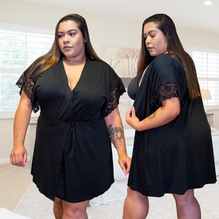 Robe Plus Size Confortável com Renda Sensual linha noite Maternidade hobby robie roby 50 52 54 56 58 LIT MODAS
