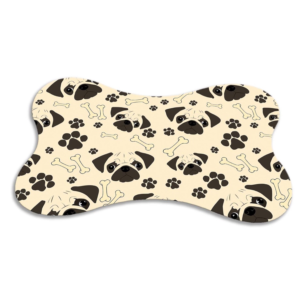 Tapete Pet Cachorro Com Patinha Para Comedouro Osso 46x30
