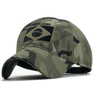 Camuflagem Do Exército Masculino Boné De Beisebol Dos Homens Bordado Bandeira Brasil Caps Esportes Ao Ar Livre Tático Chapéu Pai Caça Ocasional Chapéus