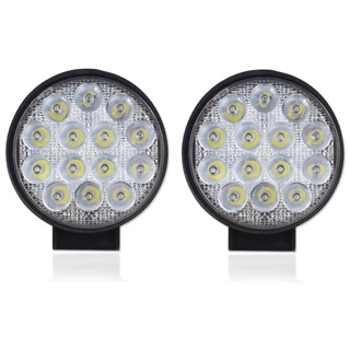 Kit 2 Farol De Milha Redondo MINI Auxiliar 14 Leds 42w 12v/24v Fino Off-Road 6000k Universal em Oferta na Shopee