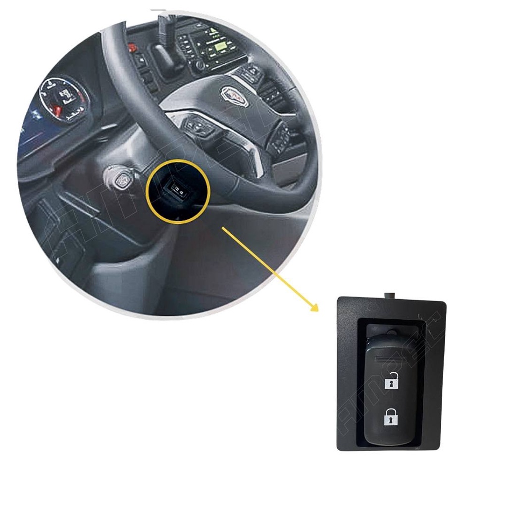 Detalhes do Botão Interruptor Válvula Trava Volante Compatível com Scania PGR Chicote