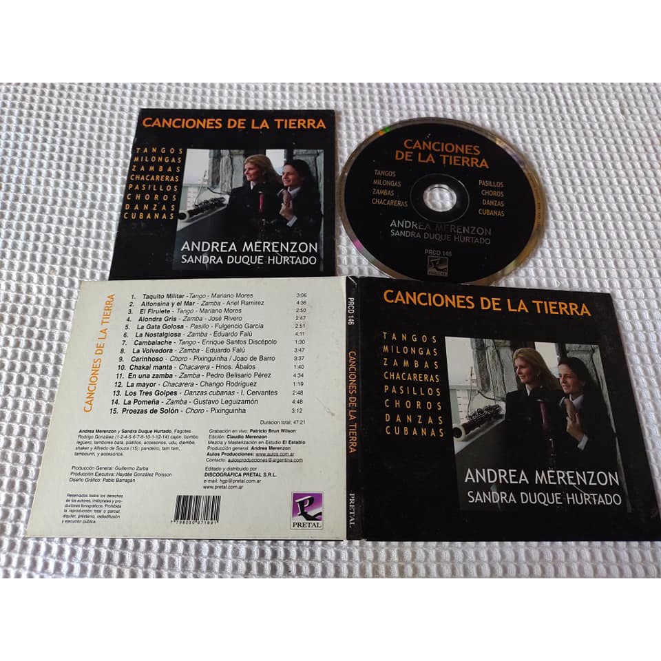 Andrea Merenzon / Sandra Duque Hurtado - Canciones de La Tierra CD Importado Argentina
