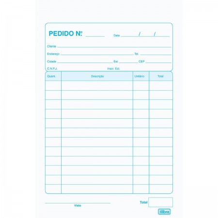 Bloco Pedido 1/32 (105 x146 mm) 1 Via 50 folhas Tilibra - PT C/ 20