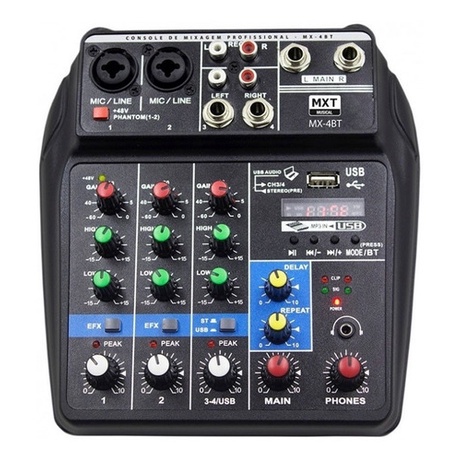 Mesa De Som Mxt Mx-4bt C/ Efeito, Gravação E Bluetooth