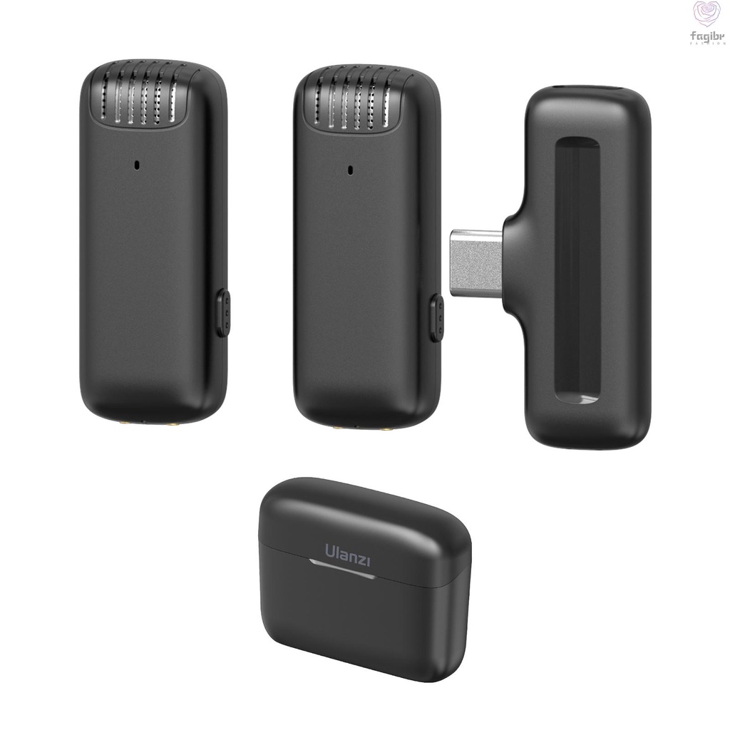 [Ulanzi J12 Sistema De Microfone Sem Fio Com 1 Receptor & 2 Microfones 20M Bateria Embutida Caixa De Carga Substituição De Plugue Tipo C Para Android