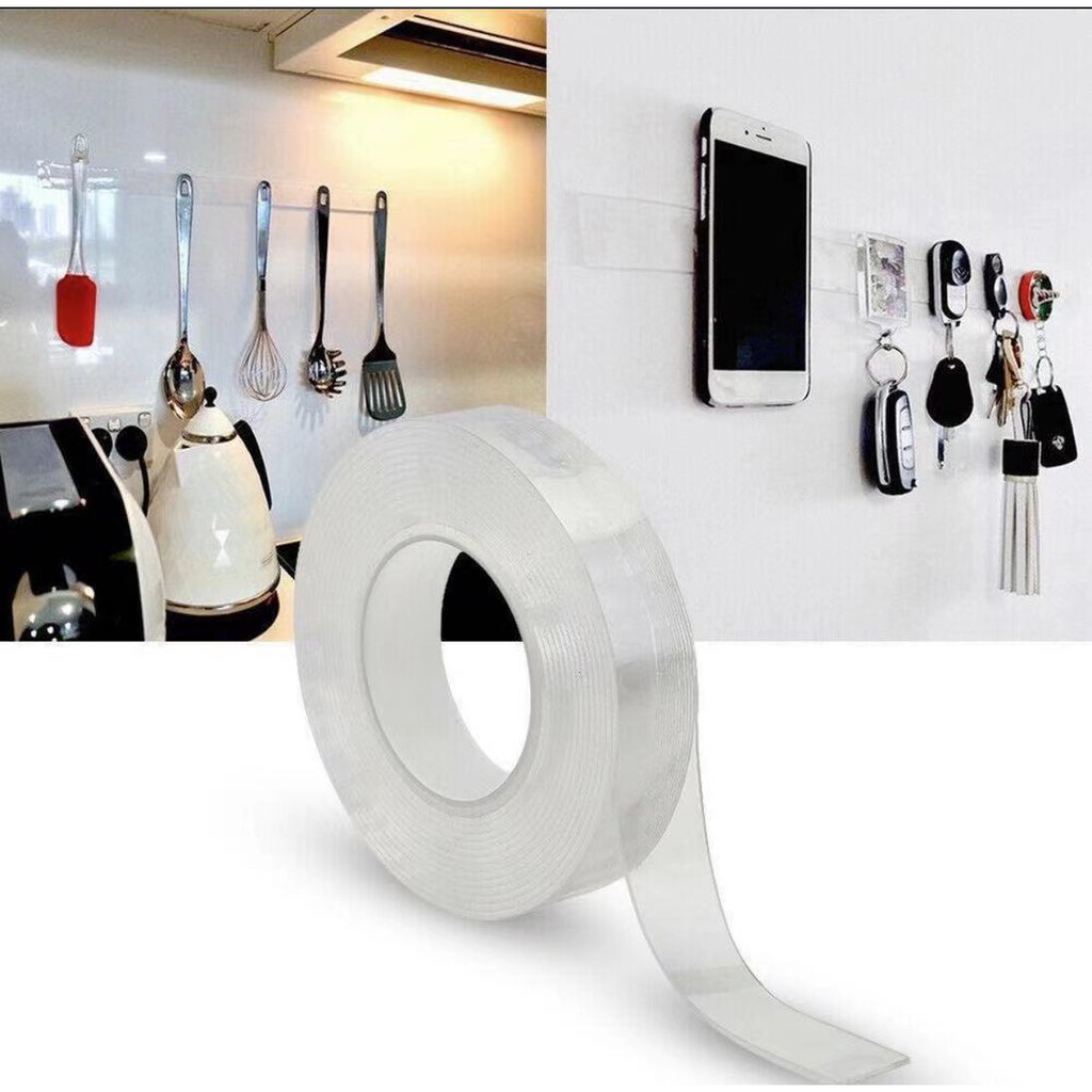 Super Fita Mágica 1m 3m 5m Nano Tape Gel Adesivo Dupla Face.start