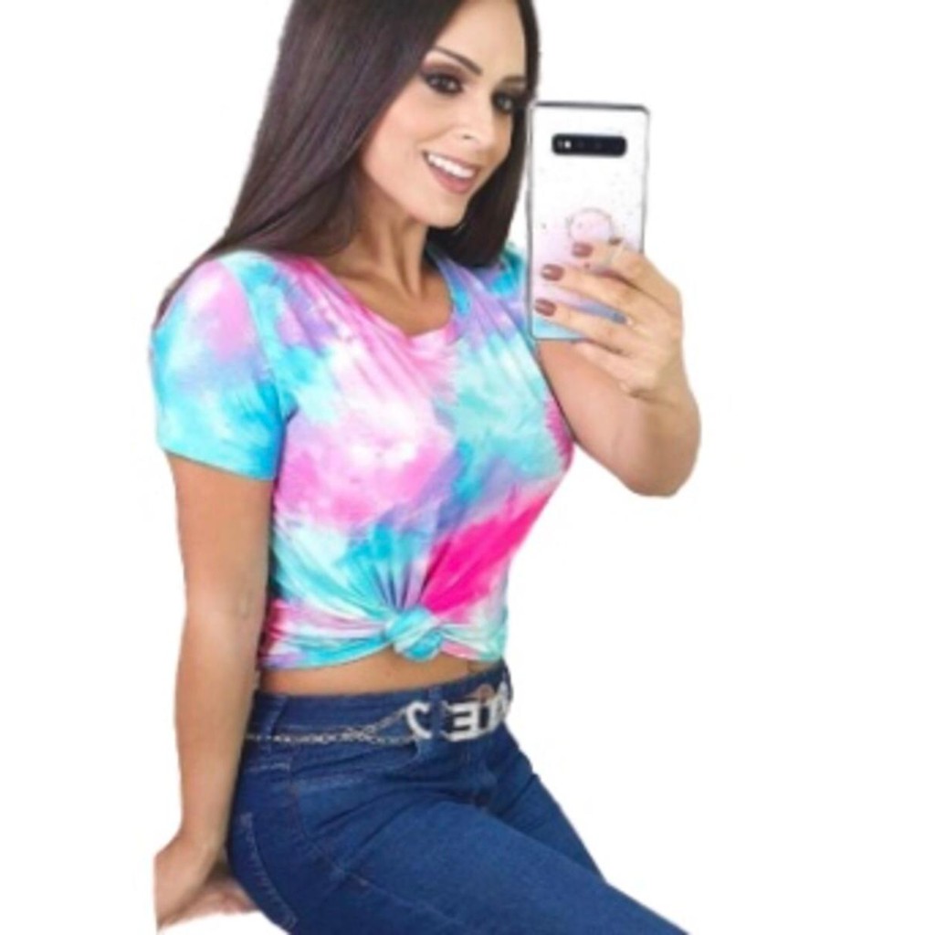 camiseta tie dye feminina