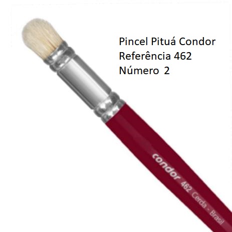 Pincel Pitua 462-2 Redondo Stencil Luz Seca Madeira Condor