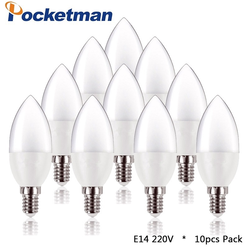 10pcs 110v 220V Lâmpada De Vela LED E14 Luz Interna5w Lustre Para Decoração De Casa em Oferta na Shopee