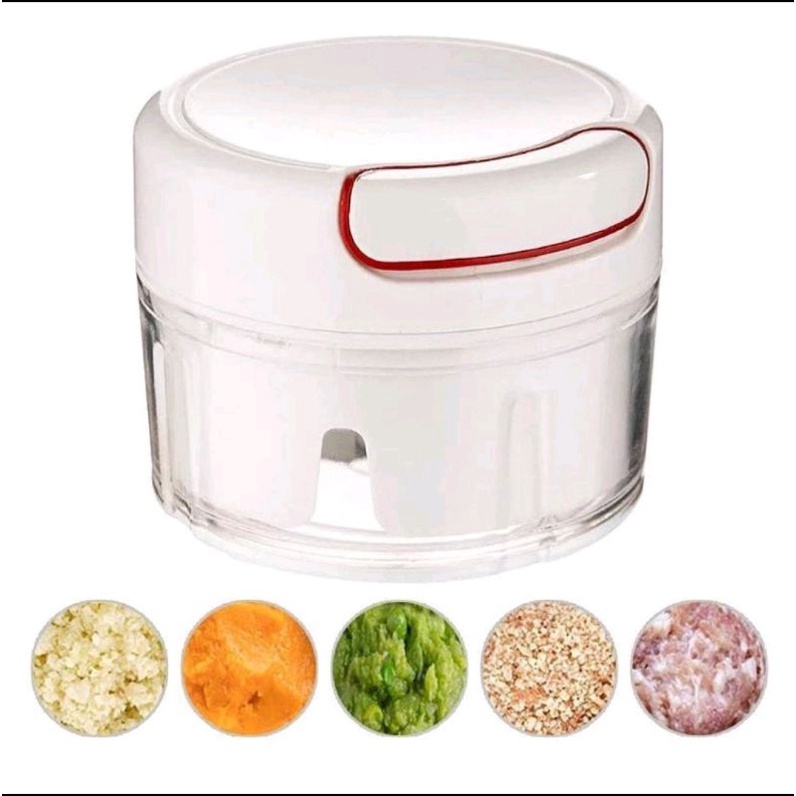 Kit com 2 Mini Processador Manual de Alimentos, Triturador, Picador e Cortador de Temperos