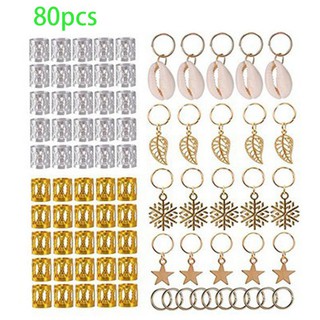 Ott 80 Pcs Meninas Contas Dreadlocks Trança Do Cabelo Anéis Clipes Diy Jóias Pingentes De Metal Punhos Da Trança Do Cabelo Acessórios